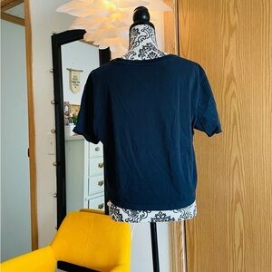 Women's Short Sleeve Navy Top